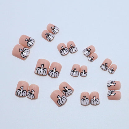 Pumpkin Design Press-On Nail Set