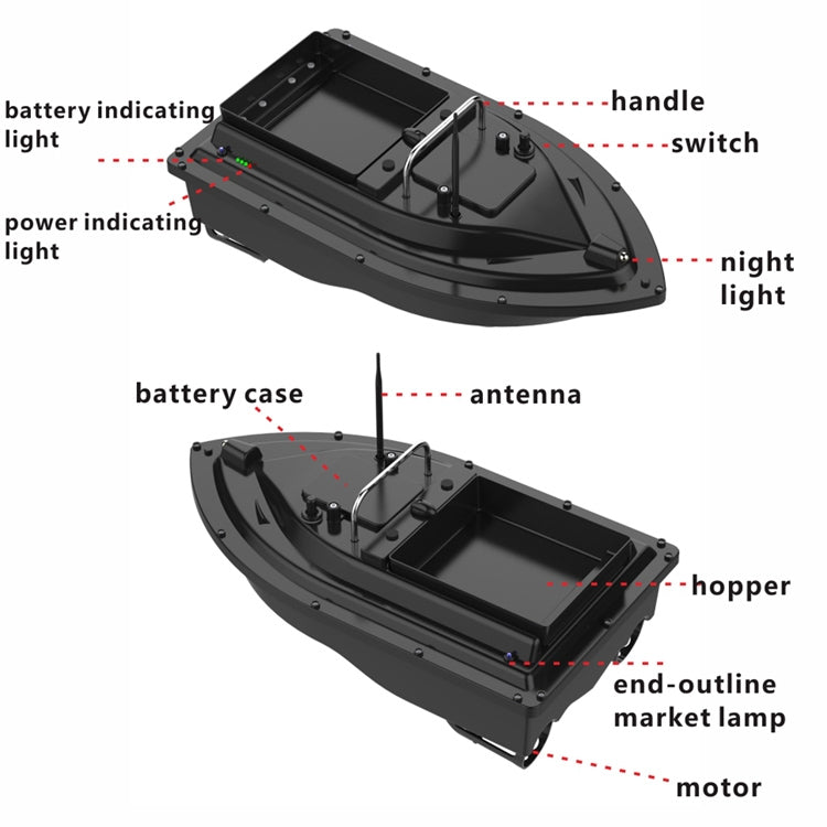Smart Remote Control Fishing Bait Boat - 2kg Capacity, 500m Range