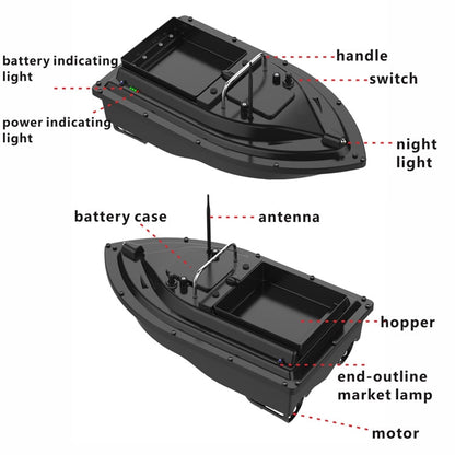 Smart Remote Control Fishing Bait Boat - 2kg Capacity, 500m Range