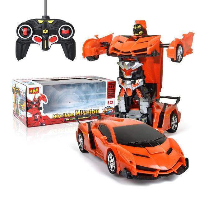 Transforming Robot Car with Remote Control and LED Lighting