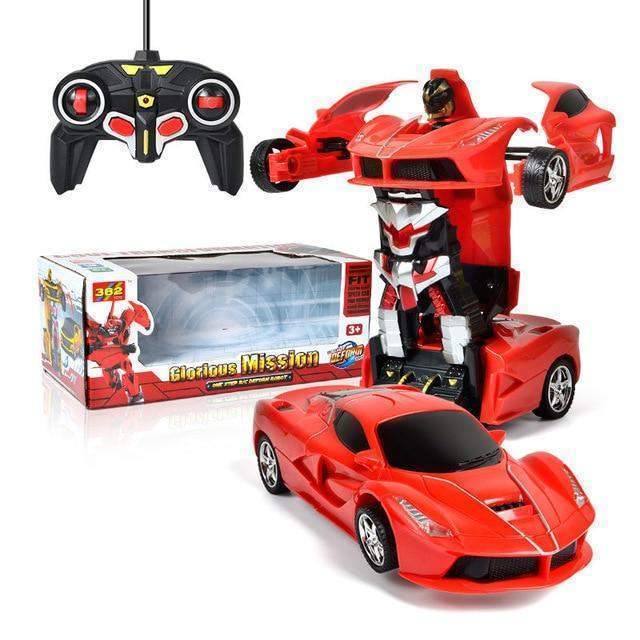 Transforming Robot Car with Remote Control and LED Lighting