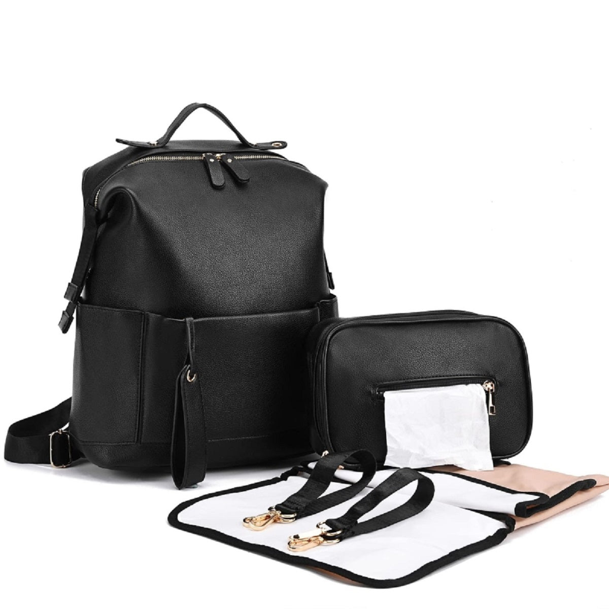 Travel Backpack for Maternity - Versatile Leather Diaper Bag