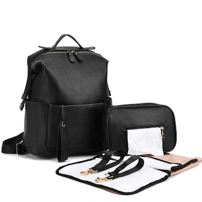 Travel Backpack for Maternity - Versatile Leather Diaper Bag