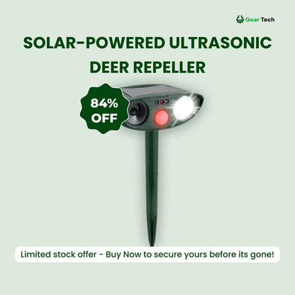 Solar Ultrasonic Deer Repeller - Effective Garden & Yard Deterrent in 48 Hours