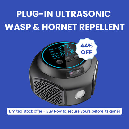 Ultrasonic Wasp and Hornet Repellent Plug-In – Chemical-Free Home Protection for 3200 sq. ft.