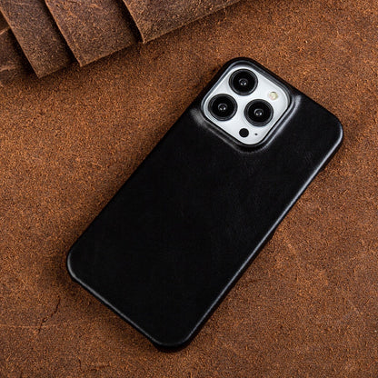 Genuine Oil Wax Leather Case for iPhone with Protective Features
