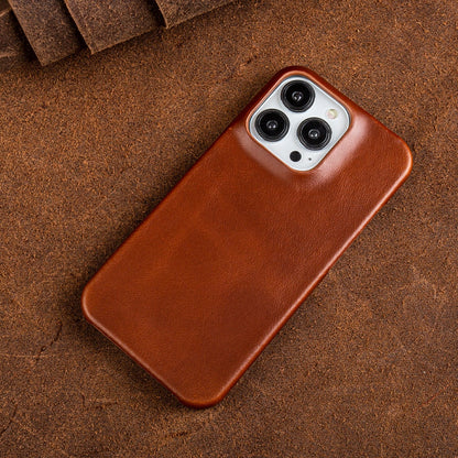Genuine Oil Wax Leather Case for iPhone with Protective Features