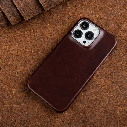 Genuine Oil Wax Leather Case for iPhone with Protective Features