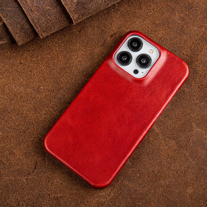 Genuine Oil Wax Leather Case for iPhone with Protective Features