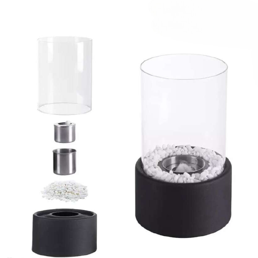Sleek Indoor Ambient Light Lamp with Decorative Oil Flame