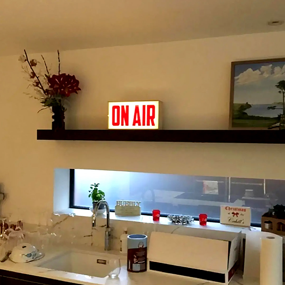 Retro Light Box Table Lamp with On Air Sign