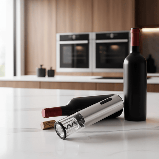 Rechargeable 4-in-1 Electric Wine Opener Set with Foil Cutter, Pourer, and Vacuum Stopper
