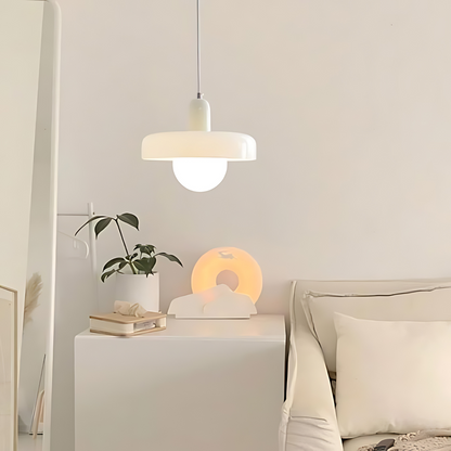 Minimalist Modern Pendant Light - Opal Halo Shade Design