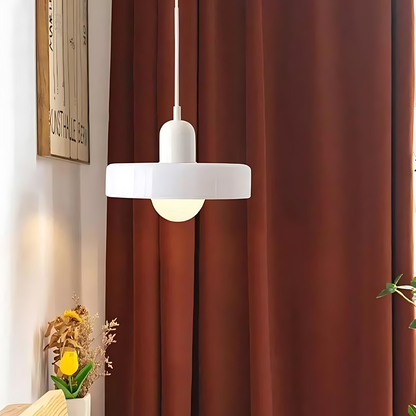 Minimalist Modern Pendant Light - Opal Halo Shade Design