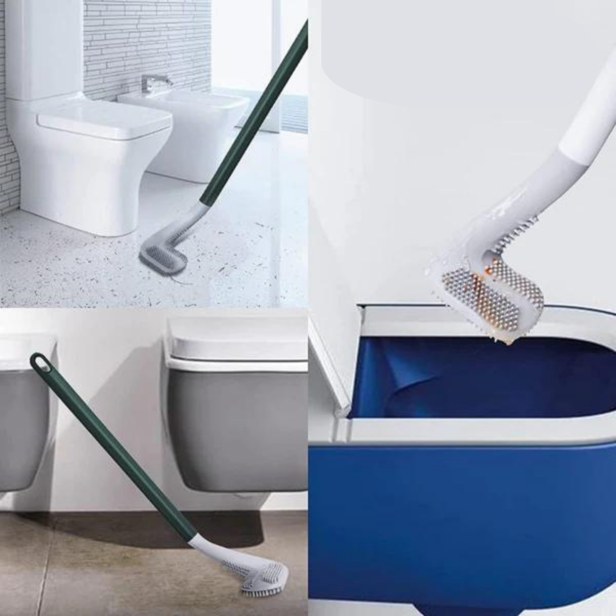 EffortlessClean - 360-Degree Toilet Brush with Extended Handle