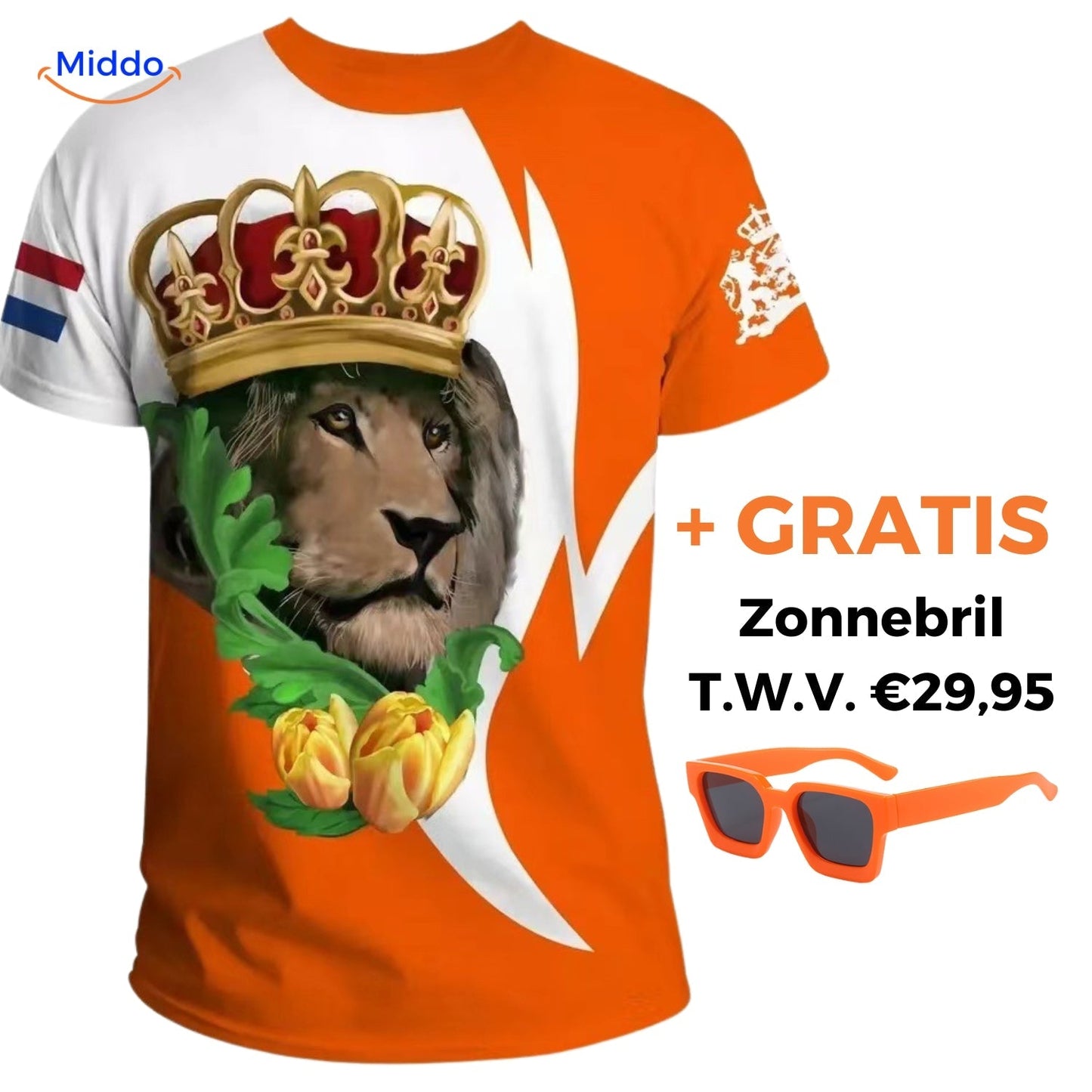 Support the Netherlands with Stylish Orange Fan T-Shirt + Free Sunglasses Worth $29.95