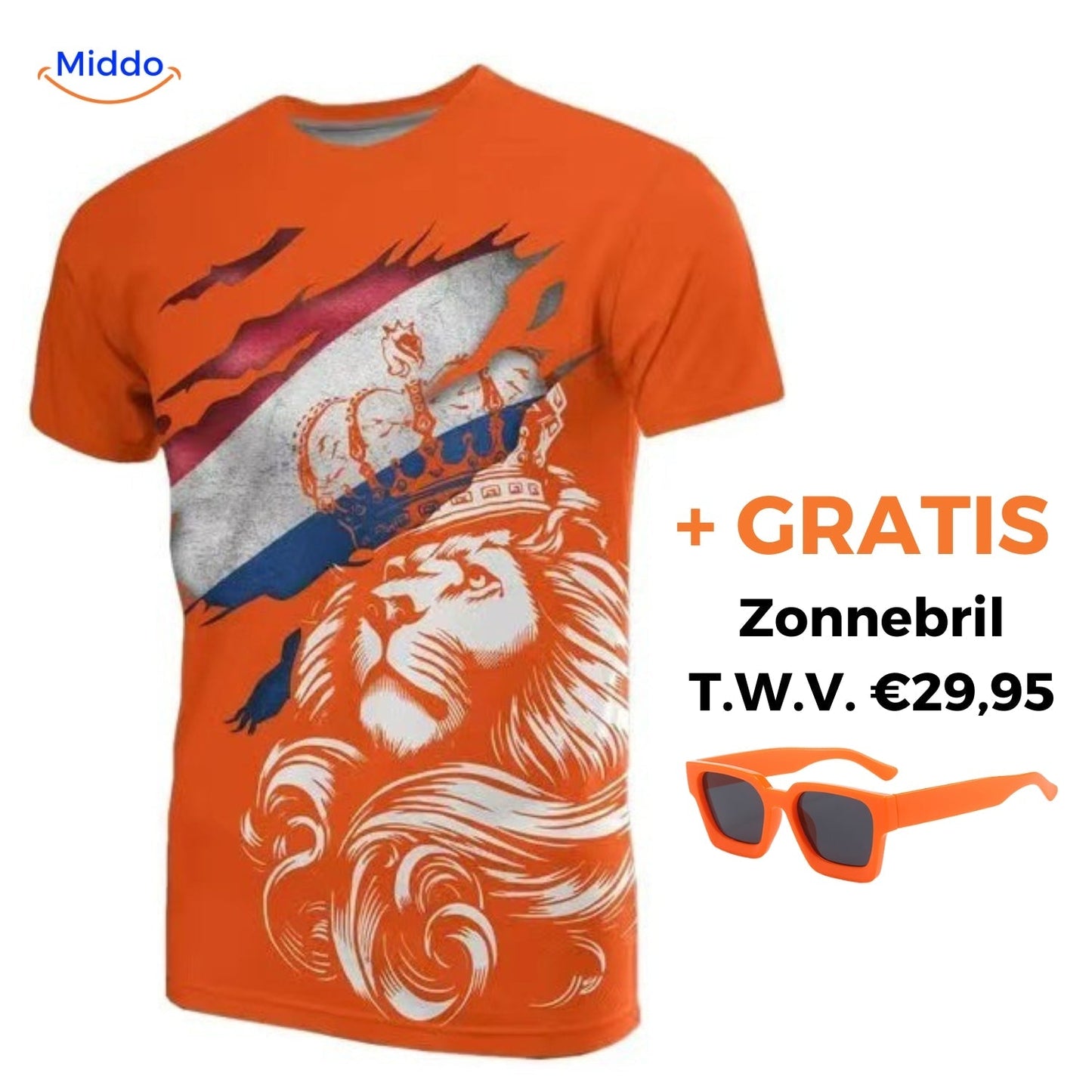 Support the Netherlands with Stylish Orange Fan T-Shirt + Free Sunglasses Worth $29.95