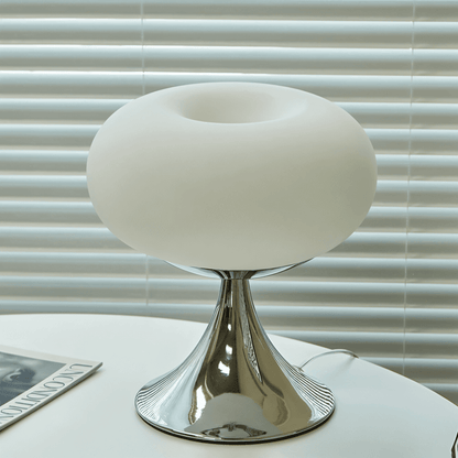 Curvy Glass Table Lamp in Macaron Style with LED Light