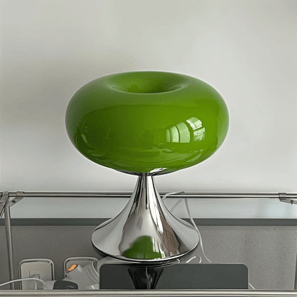 Curvy Glass Table Lamp in Macaron Style with LED Light