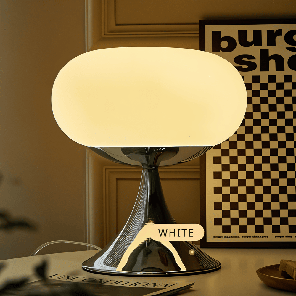 Curvy Glass Table Lamp in Macaron Style with LED Light