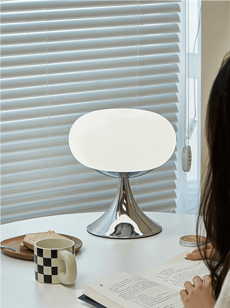 Curvy Glass Table Lamp in Macaron Style with LED Light
