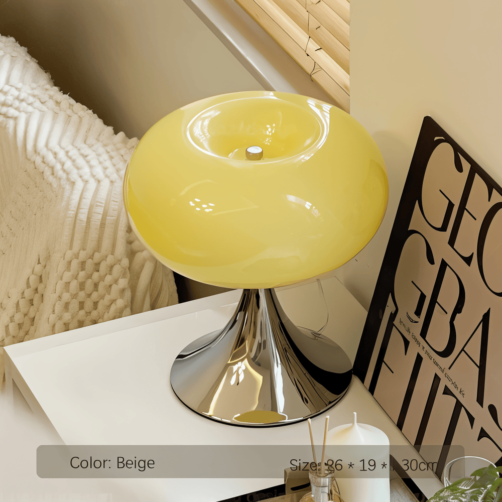 Curvy Glass Table Lamp in Macaron Style with LED Light