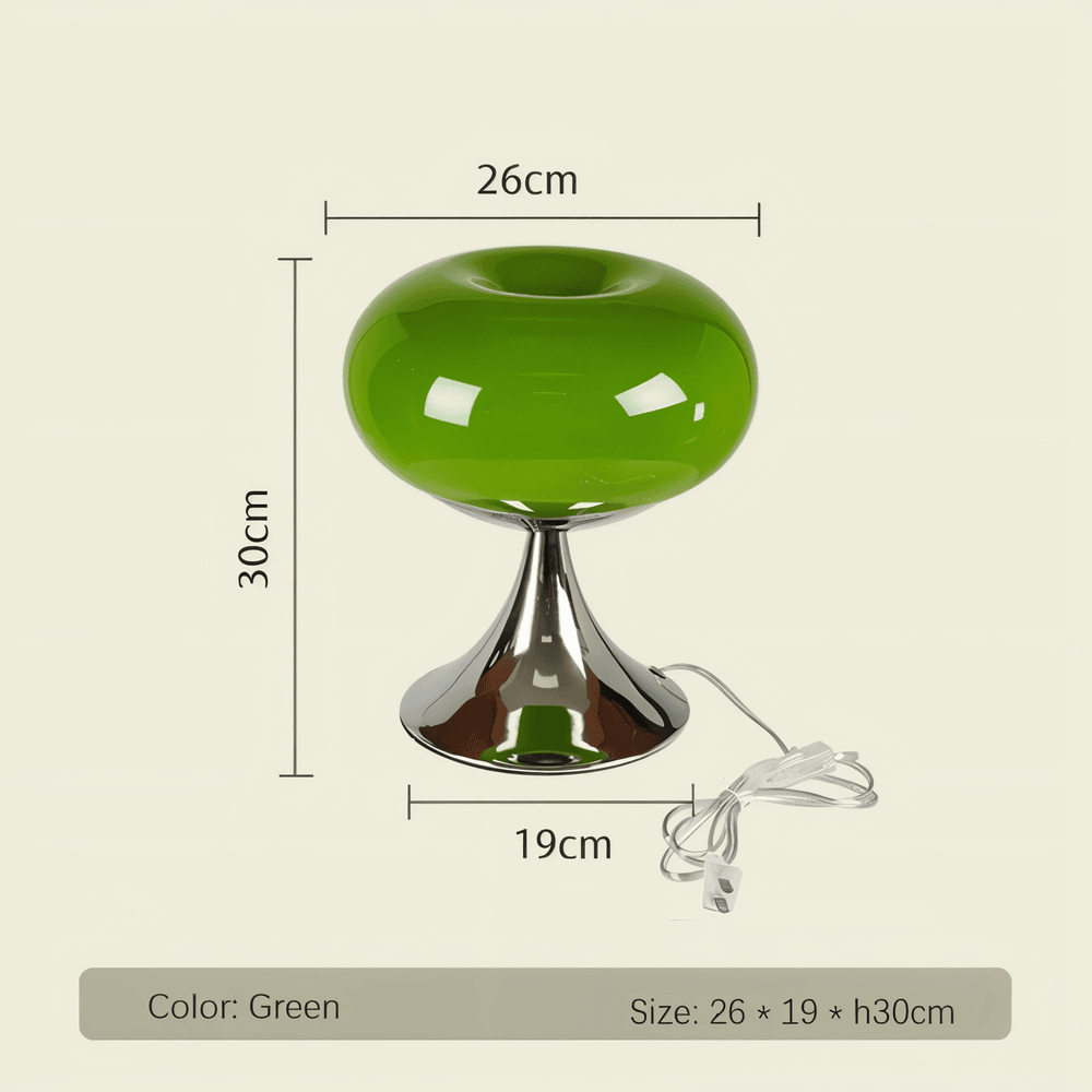 Curvy Glass Table Lamp in Macaron Style with LED Light