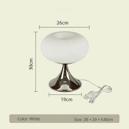 Curvy Glass Table Lamp in Macaron Style with LED Light