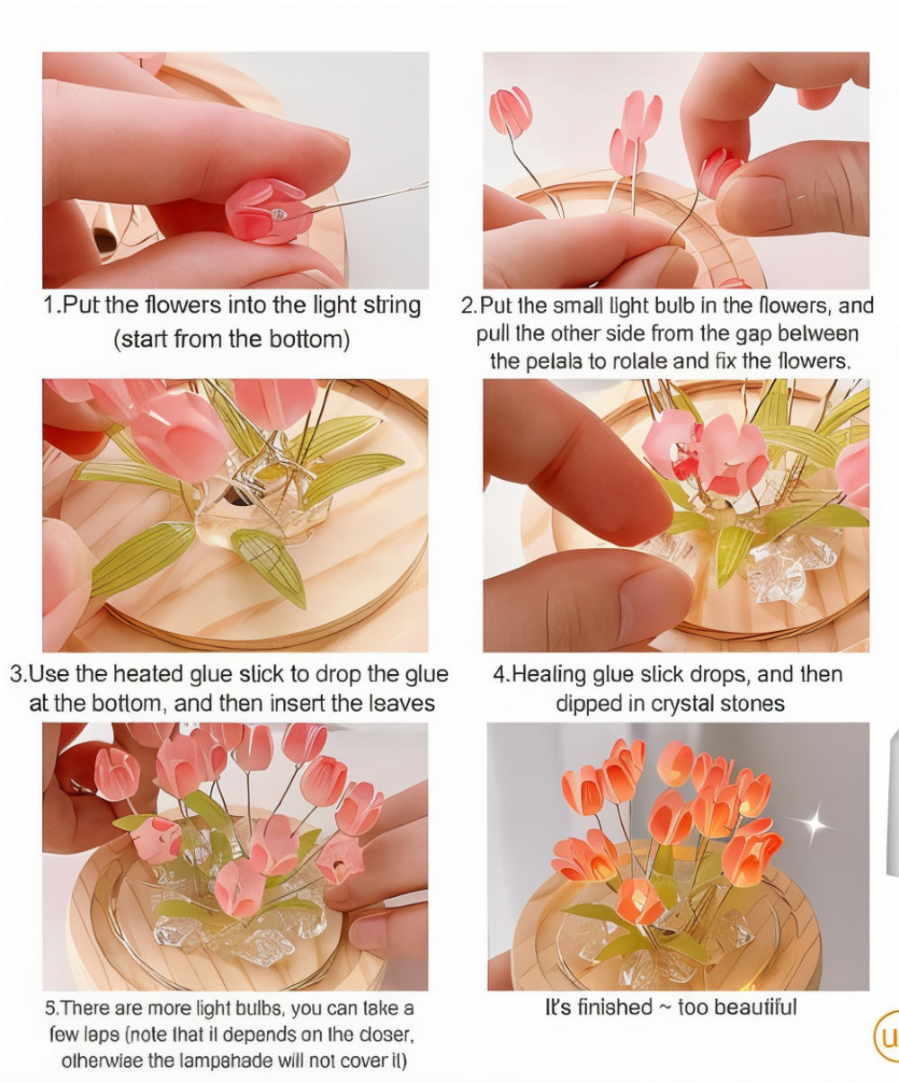 LED Table Lamp in Tulip Shape – DIY Floral Night Light