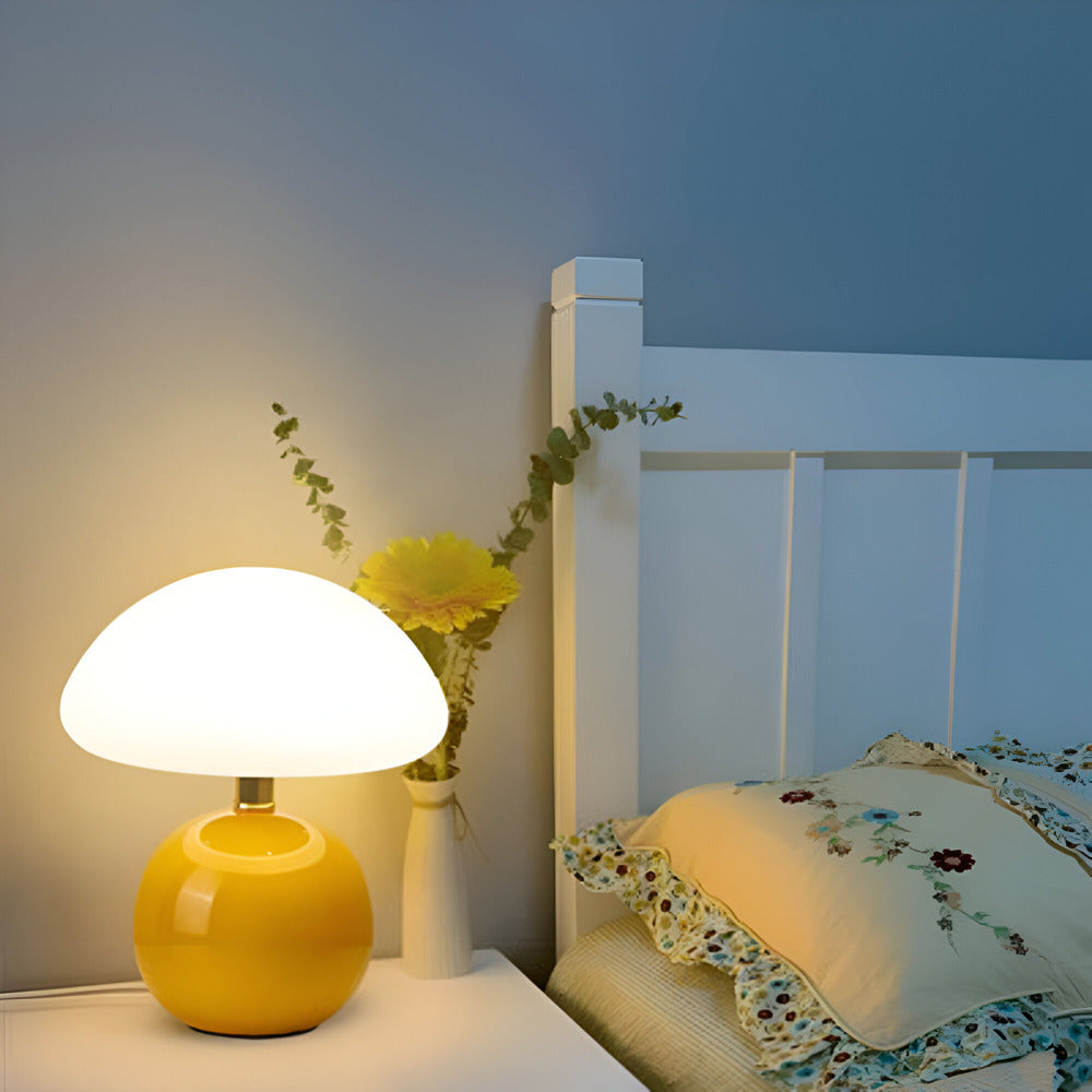 Mushroom LED Table Lamp with Adjustable 3-Color Mood Lighting for Contemporary Spaces