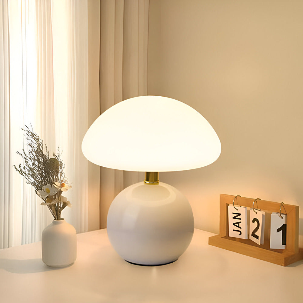 Mushroom LED Table Lamp with Adjustable 3-Color Mood Lighting for Contemporary Spaces