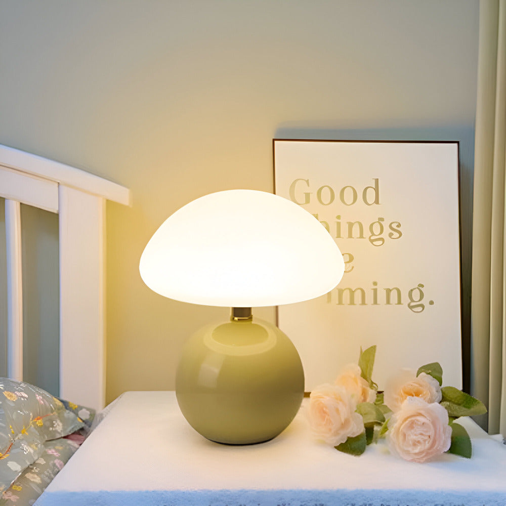 Mushroom LED Table Lamp with Adjustable 3-Color Mood Lighting for Contemporary Spaces