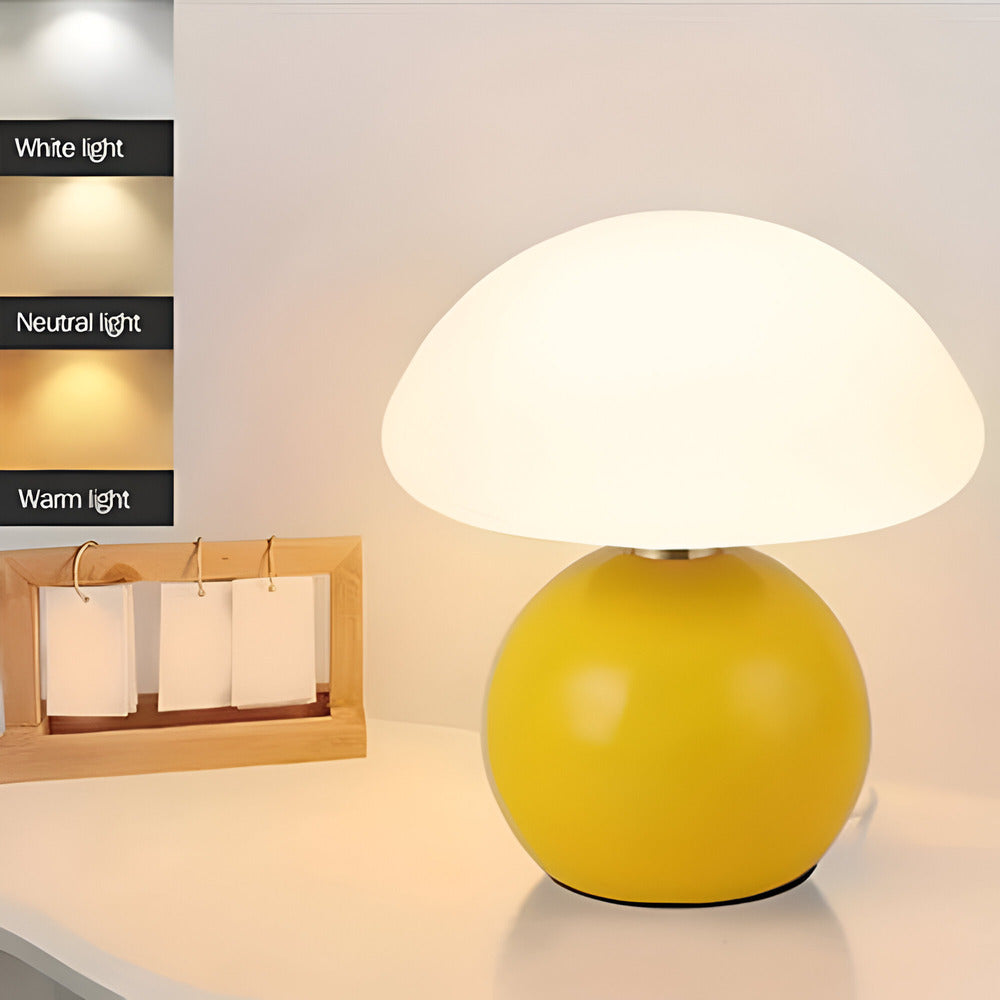 Mushroom LED Table Lamp with Adjustable 3-Color Mood Lighting for Contemporary Spaces