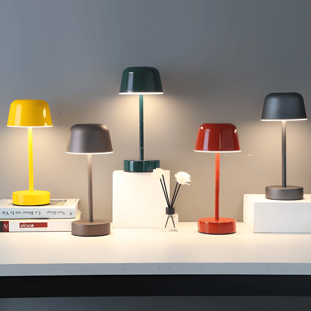 Wireless USB Rechargeable Table Lamp with Colorful Retro Design