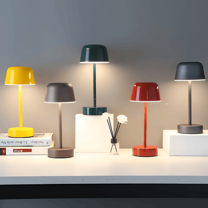 Wireless USB Rechargeable Table Lamp with Colorful Retro Design
