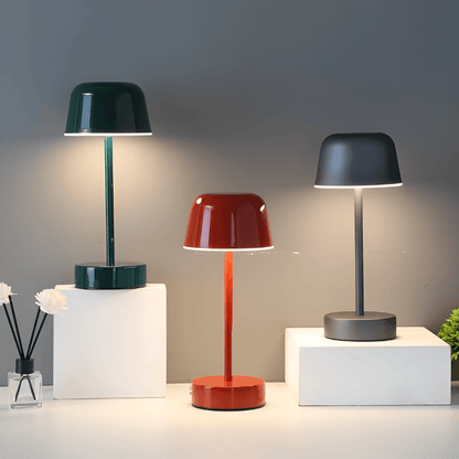 Wireless USB Rechargeable Table Lamp with Colorful Retro Design