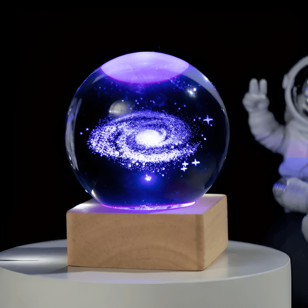 LED Crystal Ball Night Light – Galaxy Themed Home Decor for Meditation