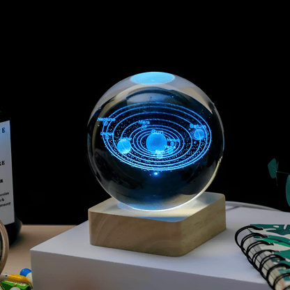 LED Crystal Ball Night Light – Galaxy Themed Home Decor for Meditation