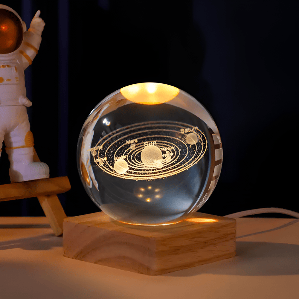 LED Crystal Ball Night Light – Galaxy Themed Home Decor for Meditation