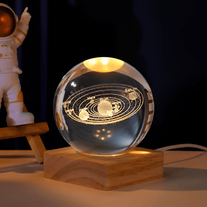 LED Crystal Ball Night Light – Galaxy Themed Home Decor for Meditation