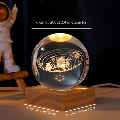 LED Crystal Ball Night Light – Galaxy Themed Home Decor for Meditation