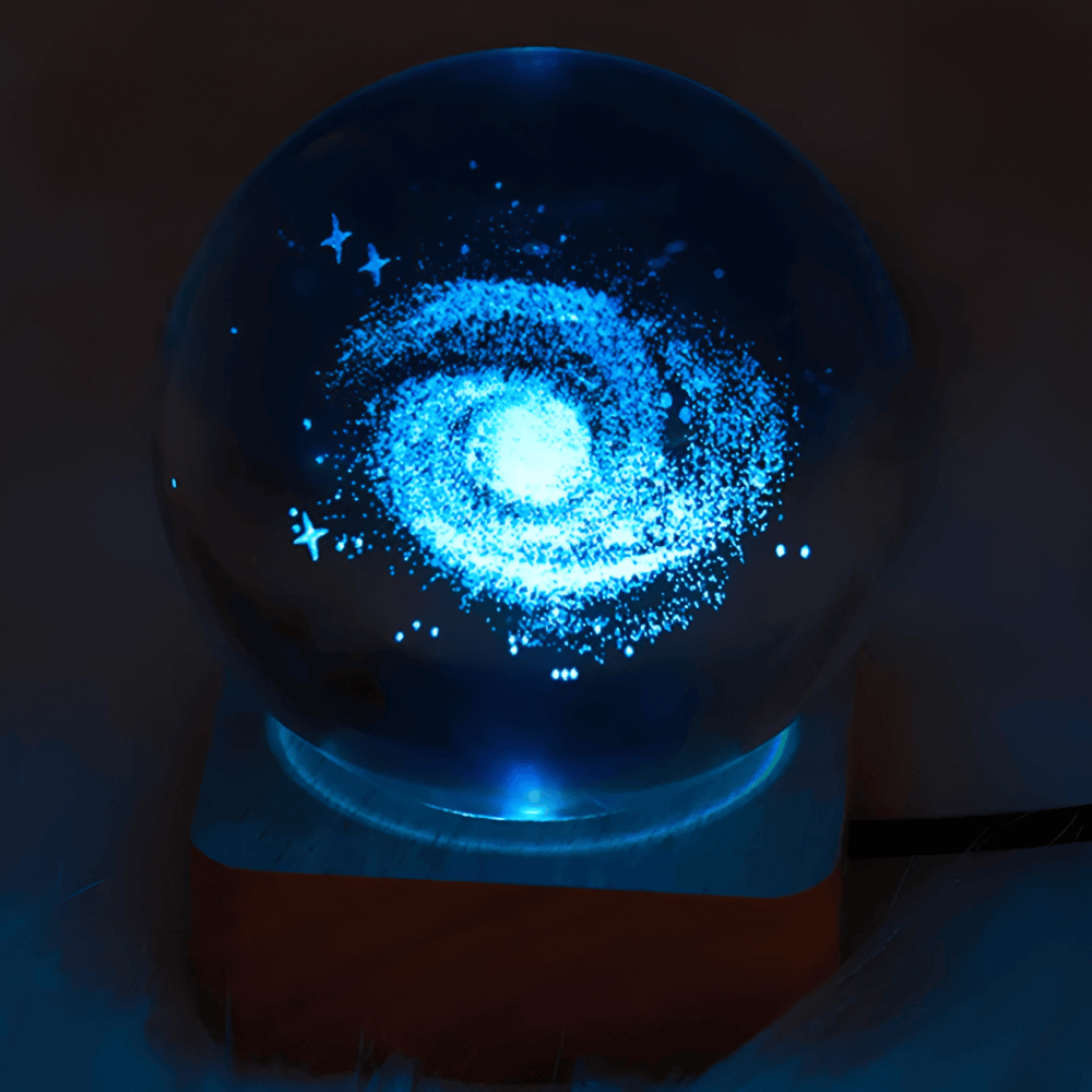 LED Crystal Ball Night Light – Galaxy Themed Home Decor for Meditation