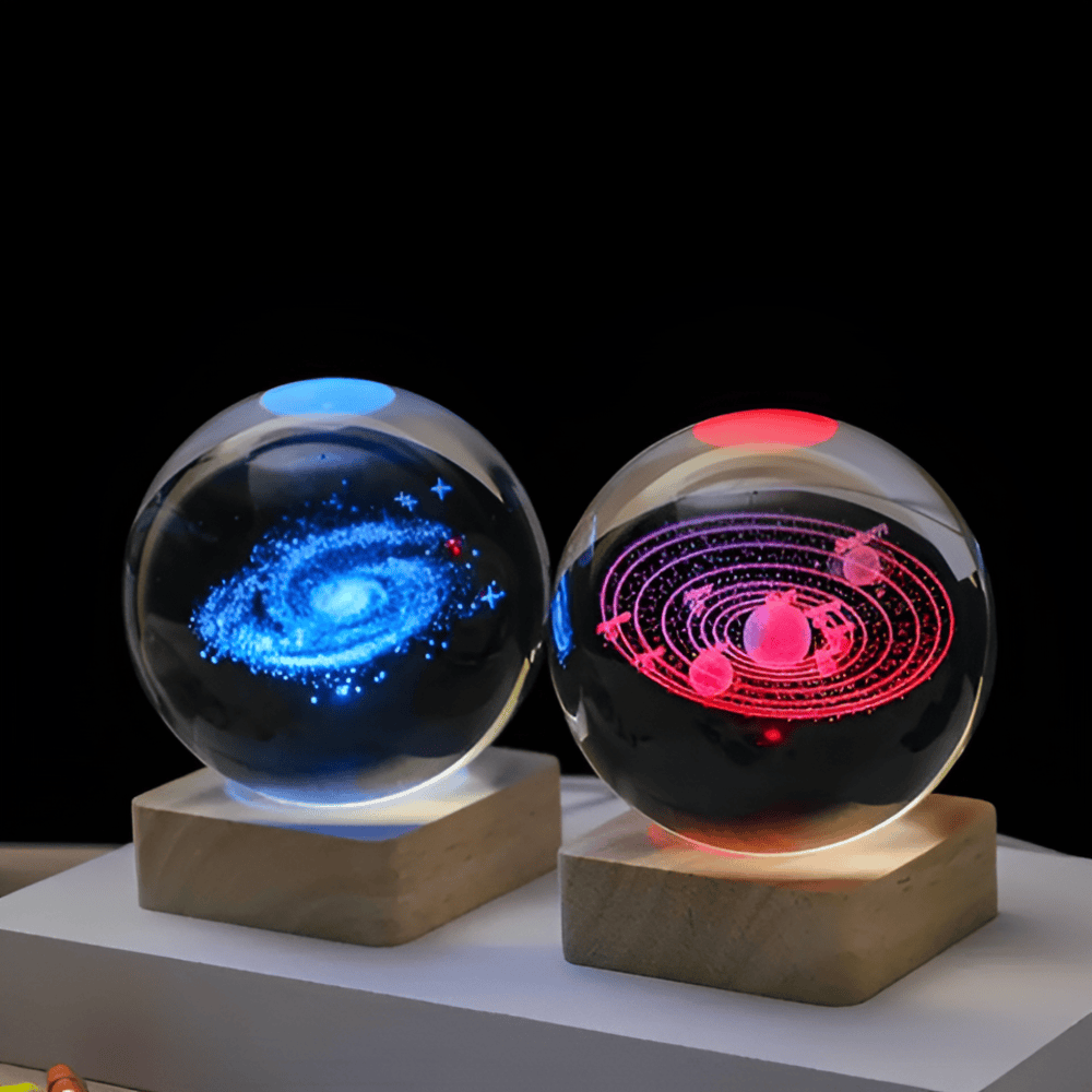 LED Crystal Ball Night Light – Galaxy Themed Home Decor for Meditation