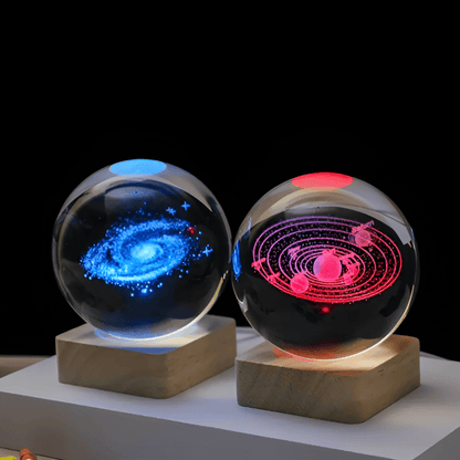 LED Crystal Ball Night Light – Galaxy Themed Home Decor for Meditation