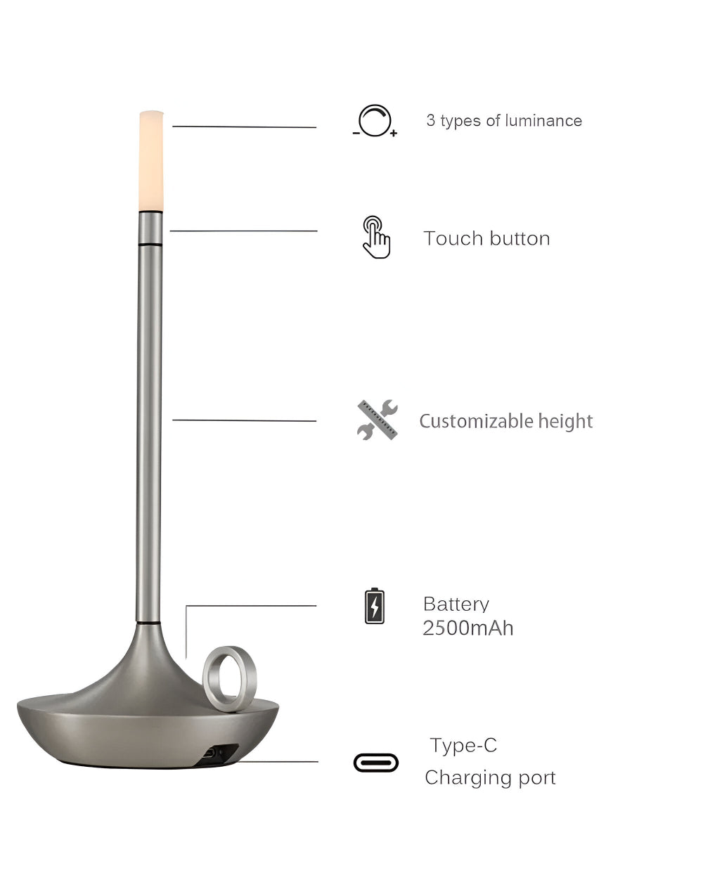Portable LED Table Lamp – Dimmable Touch Control Light