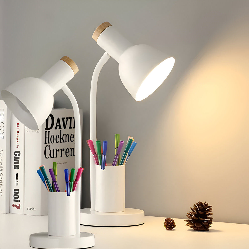 Desk Lamp with LED Lighting and Pen Holder – Eye-Caring Table Light