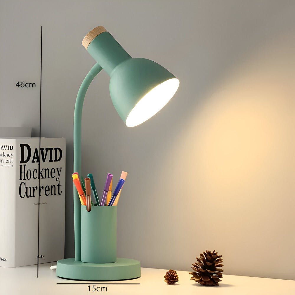 Desk Lamp with LED Lighting and Pen Holder – Eye-Caring Table Light