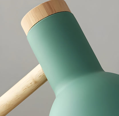 Adjustable LED Desk Lamp in Macaron Colors – Wooden Study and Reading Light