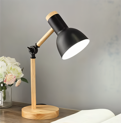 Adjustable LED Desk Lamp in Macaron Colors – Wooden Study and Reading Light