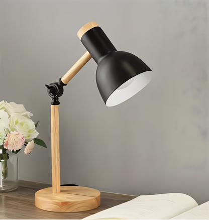 Adjustable LED Desk Lamp in Macaron Colors – Wooden Study and Reading Light